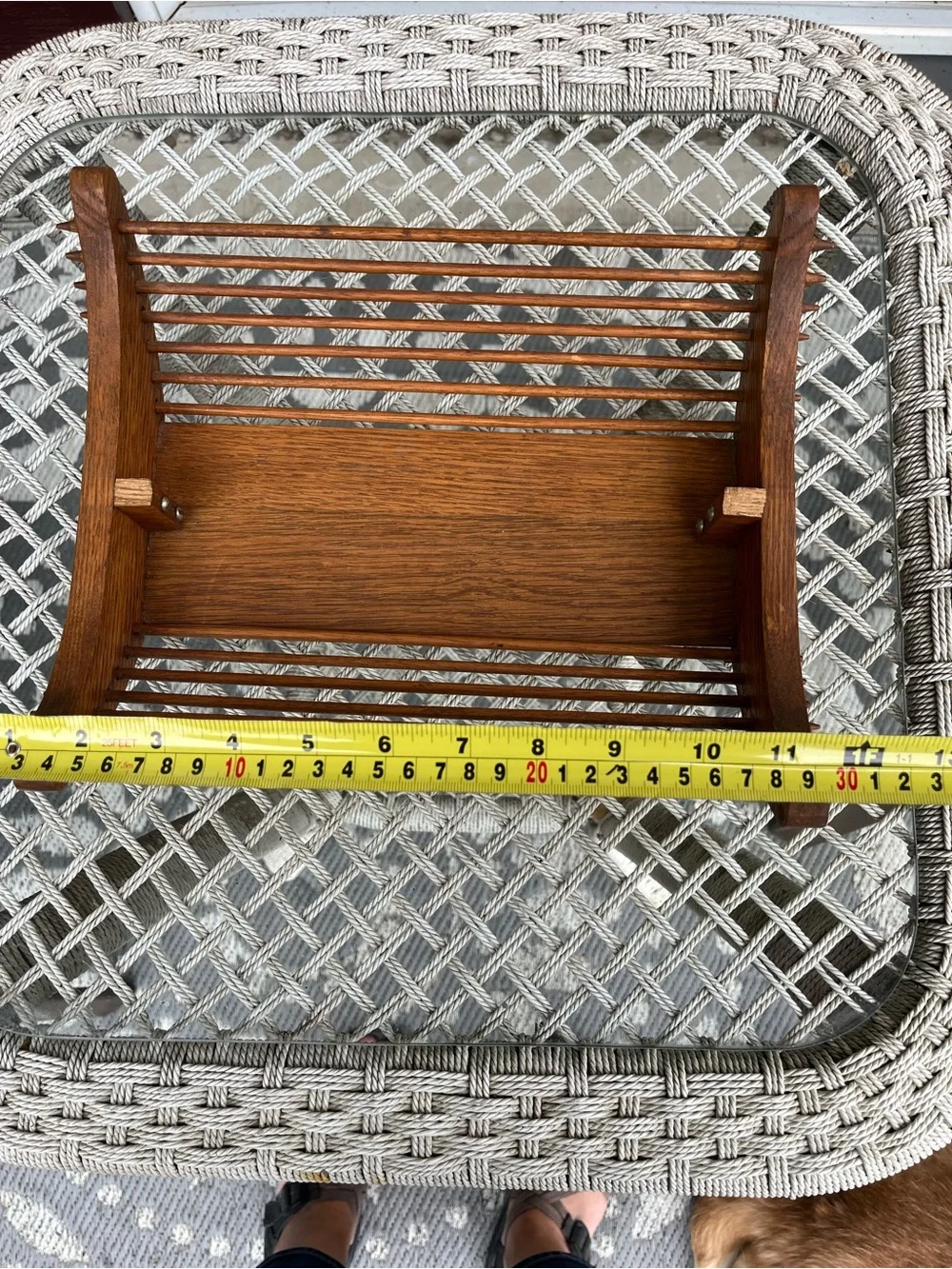 Vtg MCM Japanese Style Wooden Slat Fruit Basket Bowl Curved Design